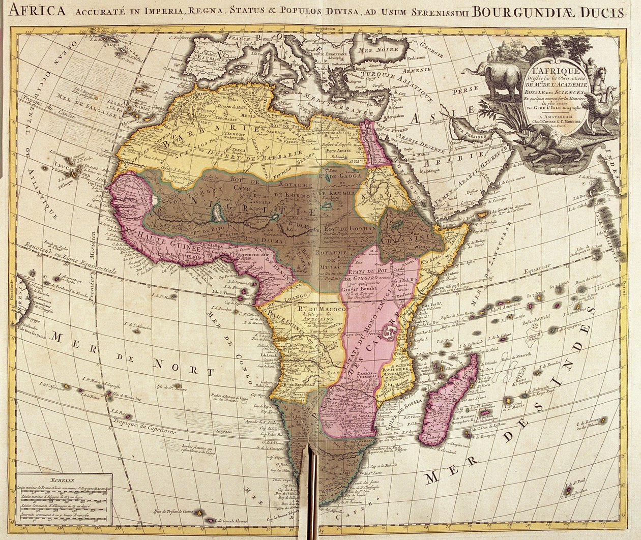 Kart over Afrika (radering av Guillaume Delisle
