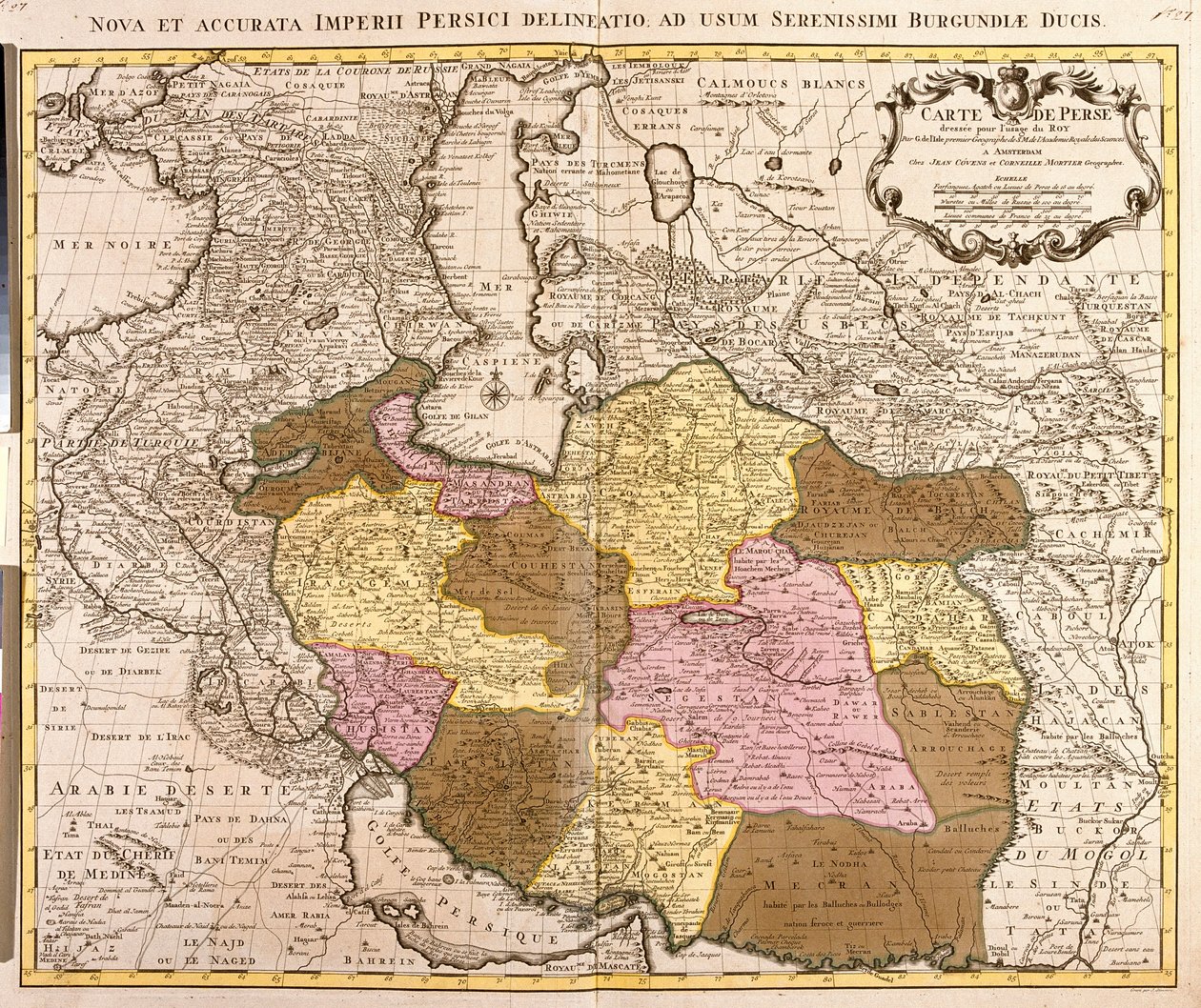 Kart over Persia (etsing av Guillaume Delisle