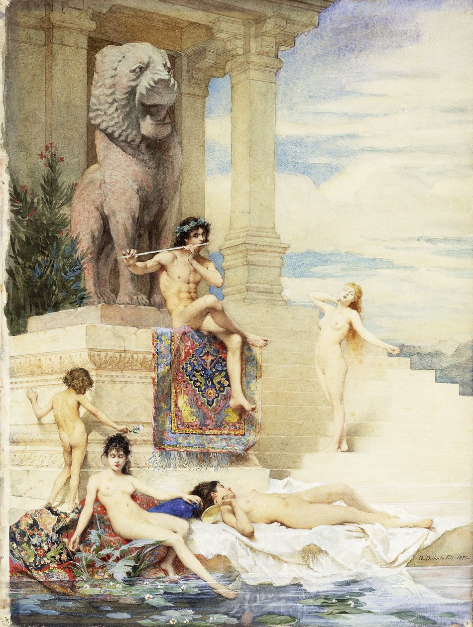 Elfenbensfløyten: La Flute d"Ivoire, 1876 av Guillaume Dubufe