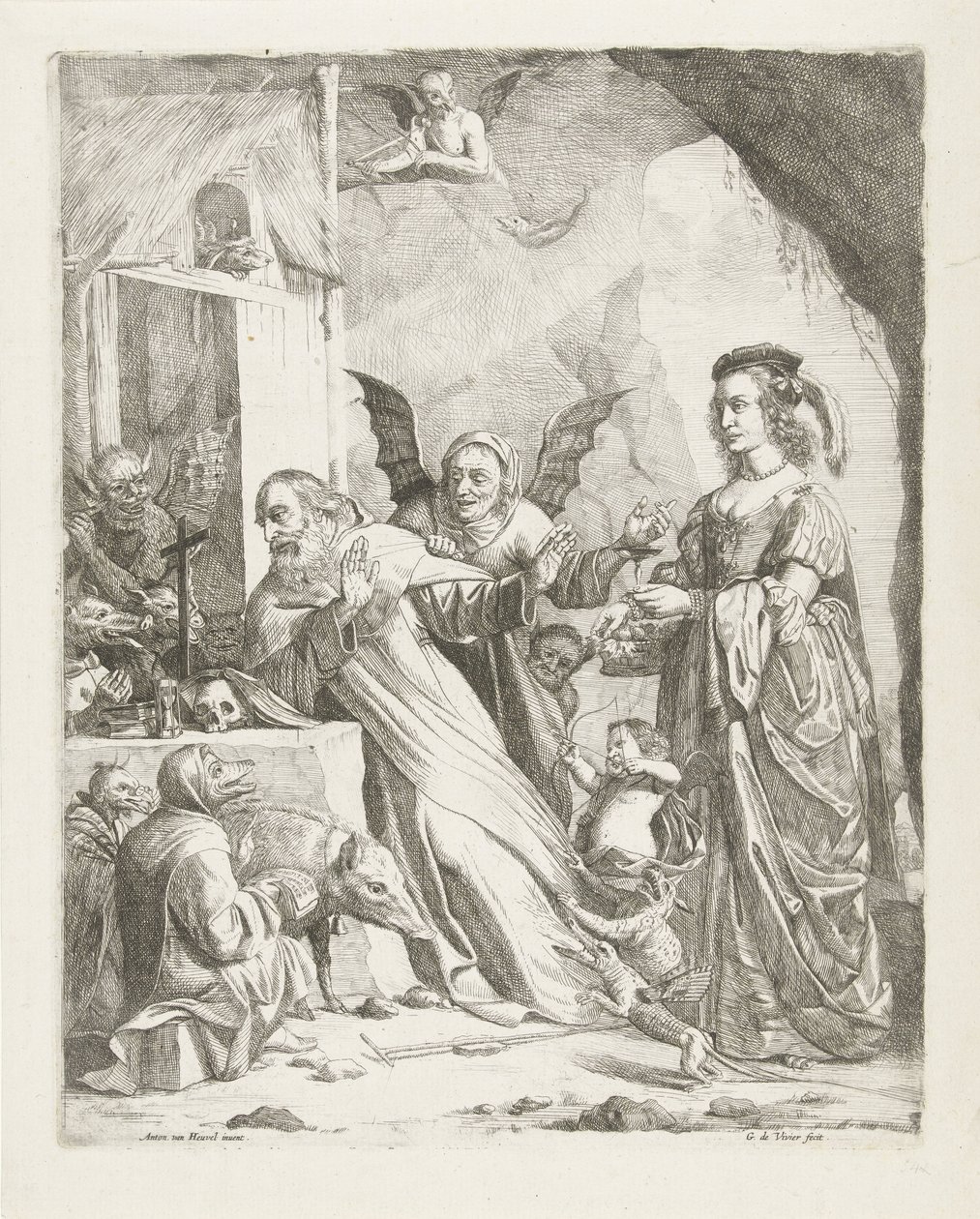 Fristelsen til St. Anthony av Guillaume Duvivier