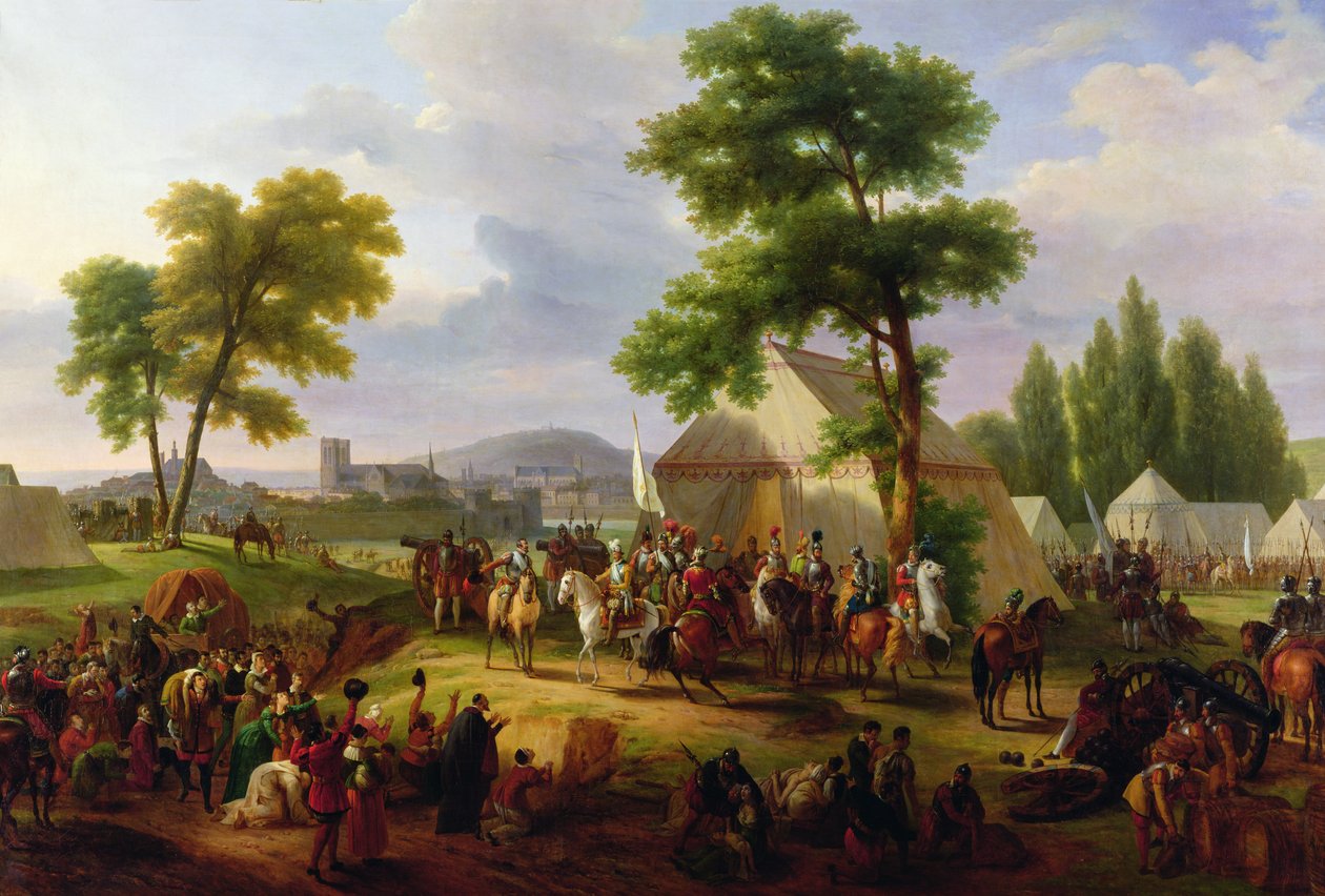 Beleiring av Paris av Henri IV (1553-1610) i 1593, 1818 av Guillaume Frederic Ronmy