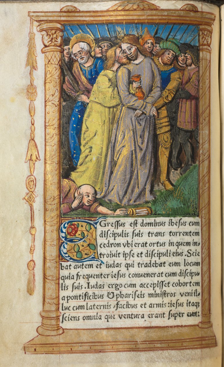 Trykt timebok Bruk av Roma: fol 20v, Kristus i Getsemane, 1510. av Guillaume Le Rouge