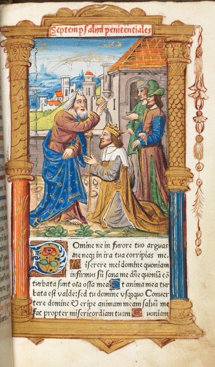 Trykt Timebok Bruk av Roma: fol. 65r, David og Samuel, 1510. av Guillaume Le Rouge