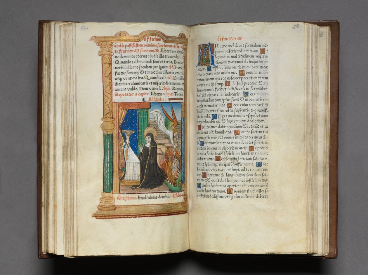 Trykt Timebok Bruk av Roma: fol. 85r, dominikanske nonne, 1510. av Guillaume Le Rouge