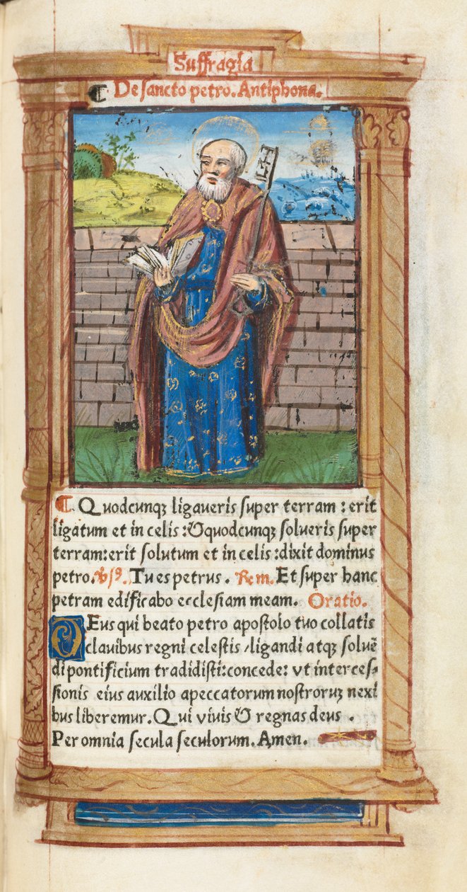 Trykt Timebok Bruk av Roma: fol. 99r, St. Peter, 1510. av Guillaume Le Rouge