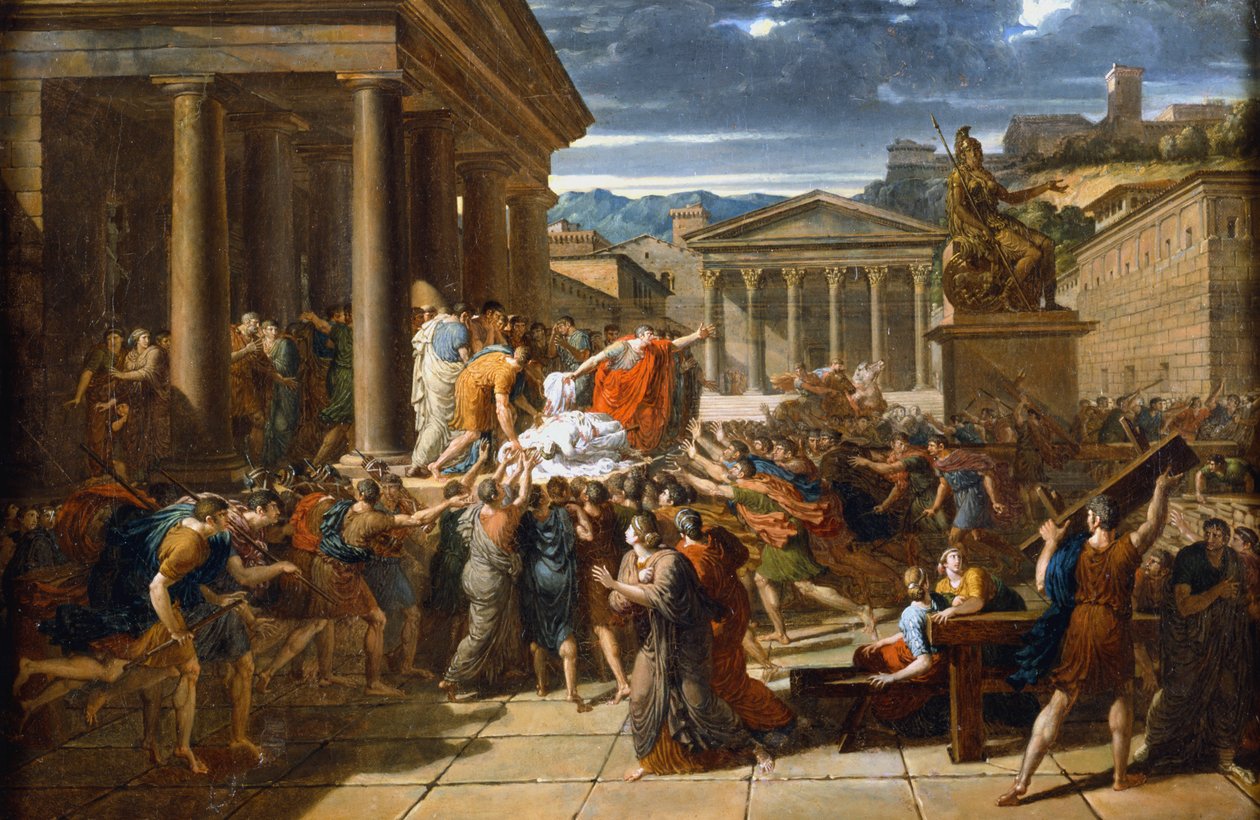 Cæsars død, 44 f.Kr. c1780-1832. av Guillaume Lethiere