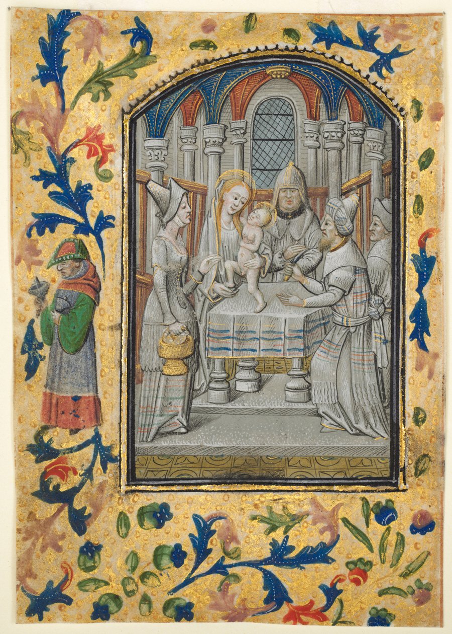 Blad fra en timebok: The Visitation, ca. 1470-1480. av Guillaume Vrelant