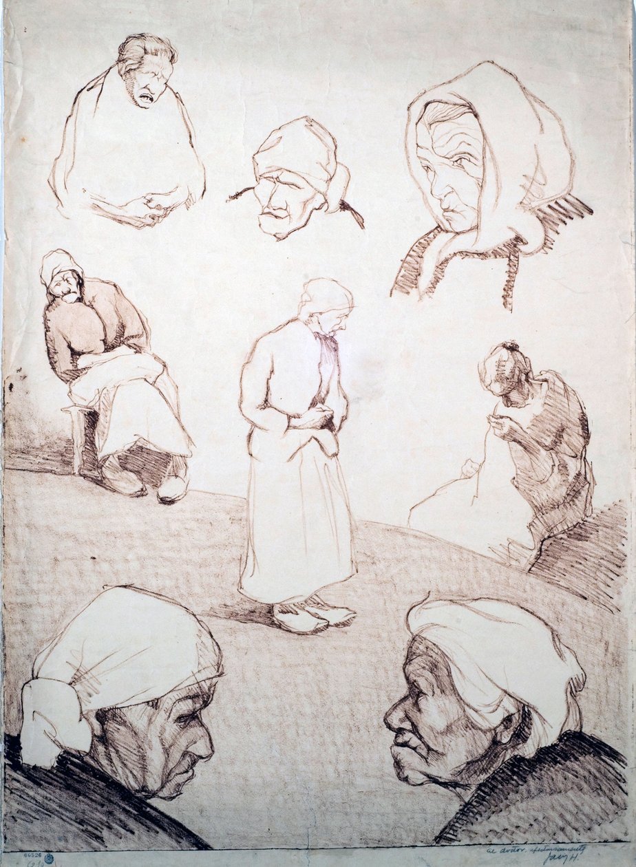 Åtte studier av eldre kvinner av Guillermo Facio Hebequer