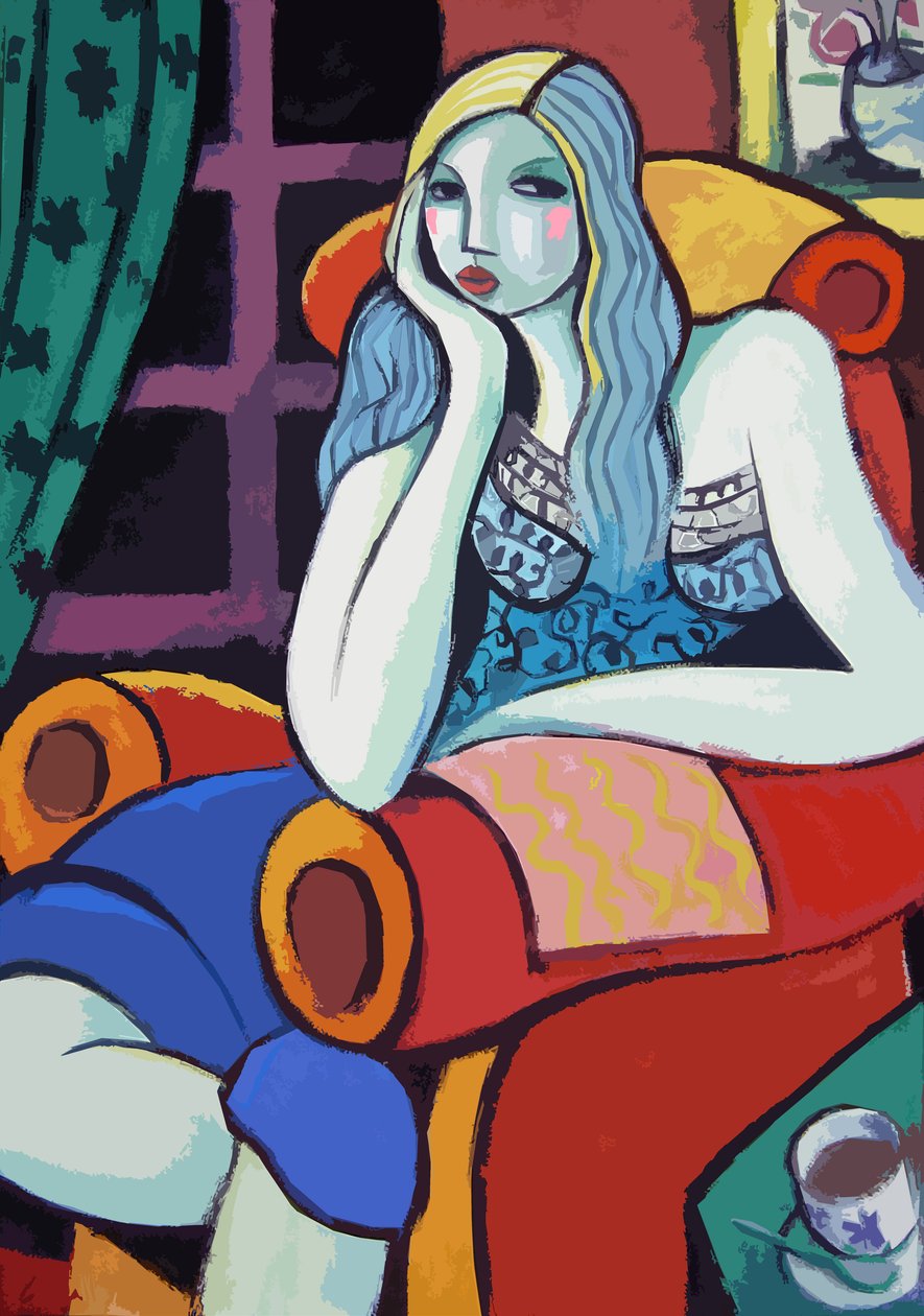Måneskinn, 2007 (gouache med digital retusjering) av Guillermo Martí Ceballos
