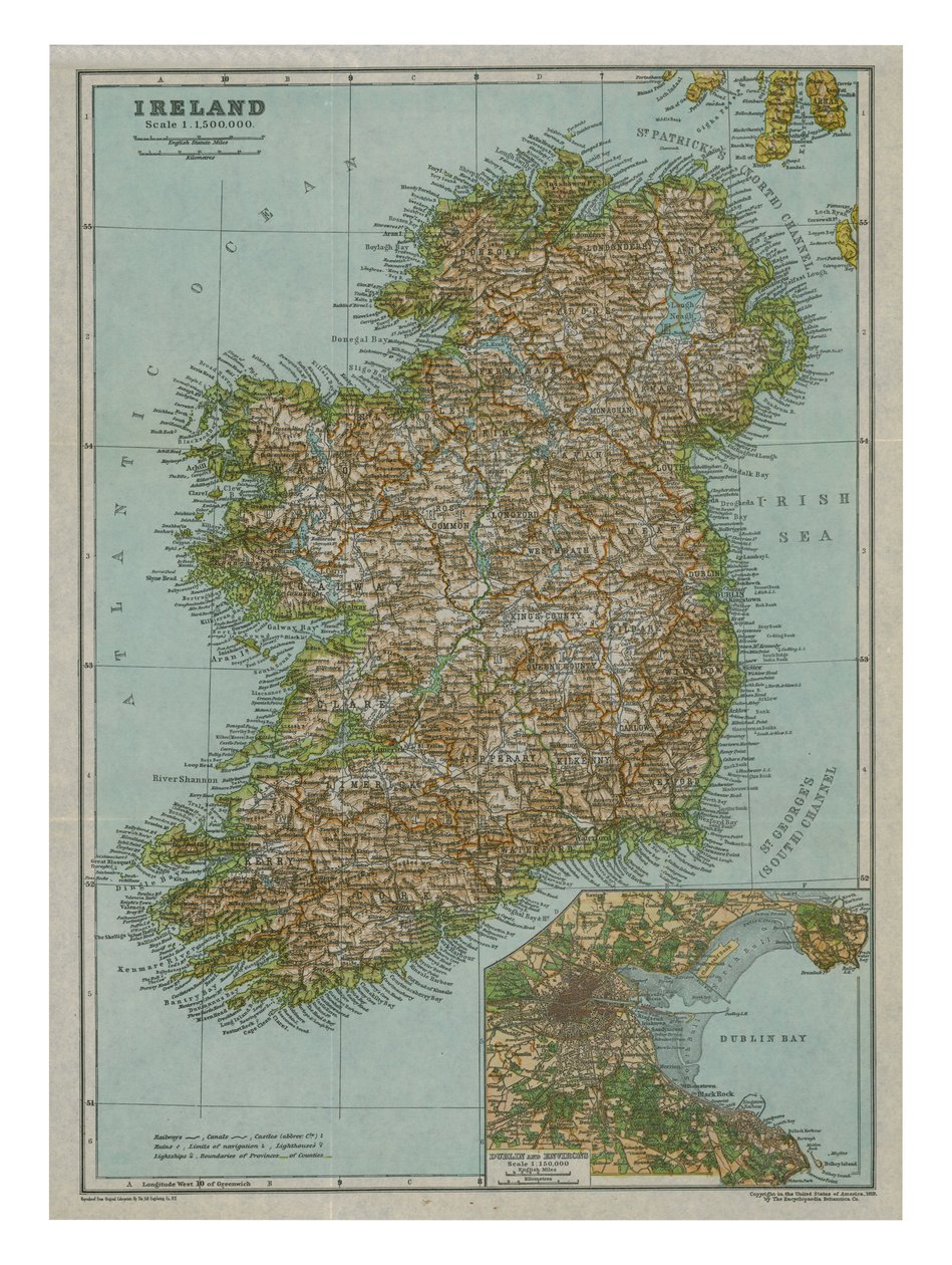Kart over Irland, c1910 av Gull Engraving Company