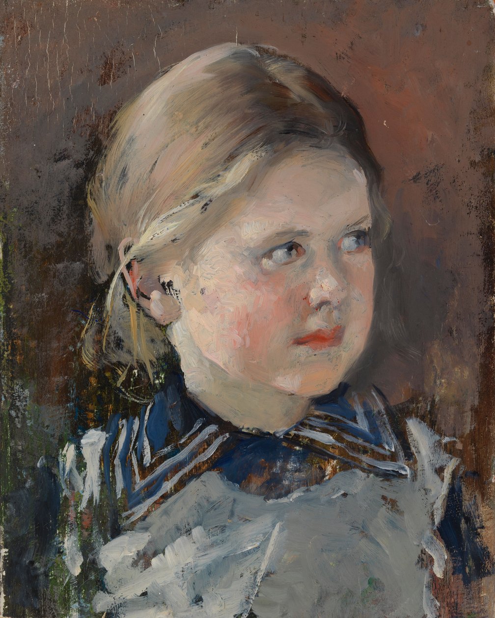 En jentes hode, studie til familieportrettet av baron Magnus von Born av Gunnar Berndtson