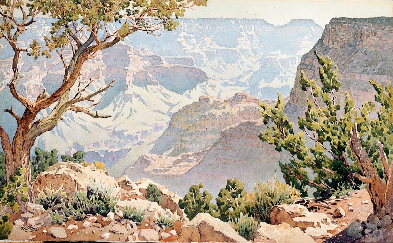 Grand Canyon (w/c om bord) av Gunnar Widforss