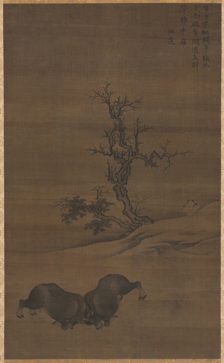 Herdboys and Buffalo in Landscape, 1200-tallet. av Guo Min