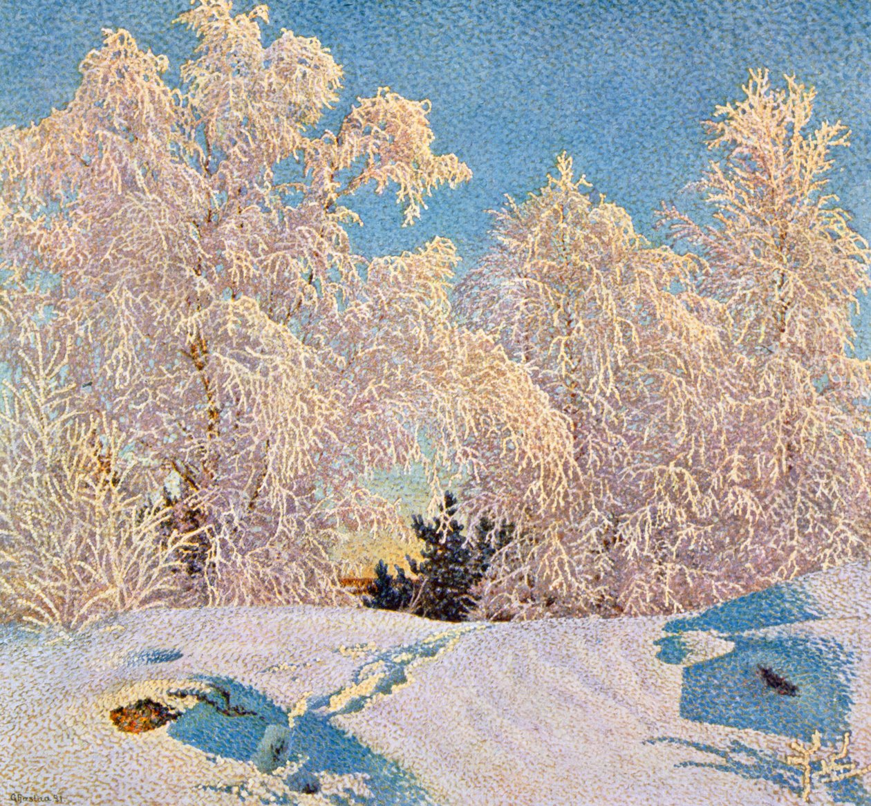 Frost i solskinn av Gustaf Edolf Fjaestad