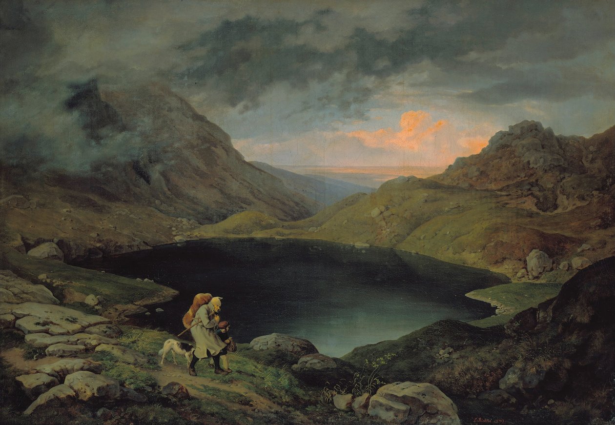 Dam i Giant Mountains av Gustav Karl Ludwig Richter