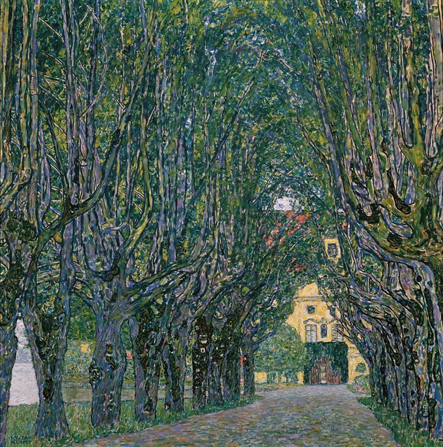 Avenue i parken Schloss Kammer av Gustav Klimt