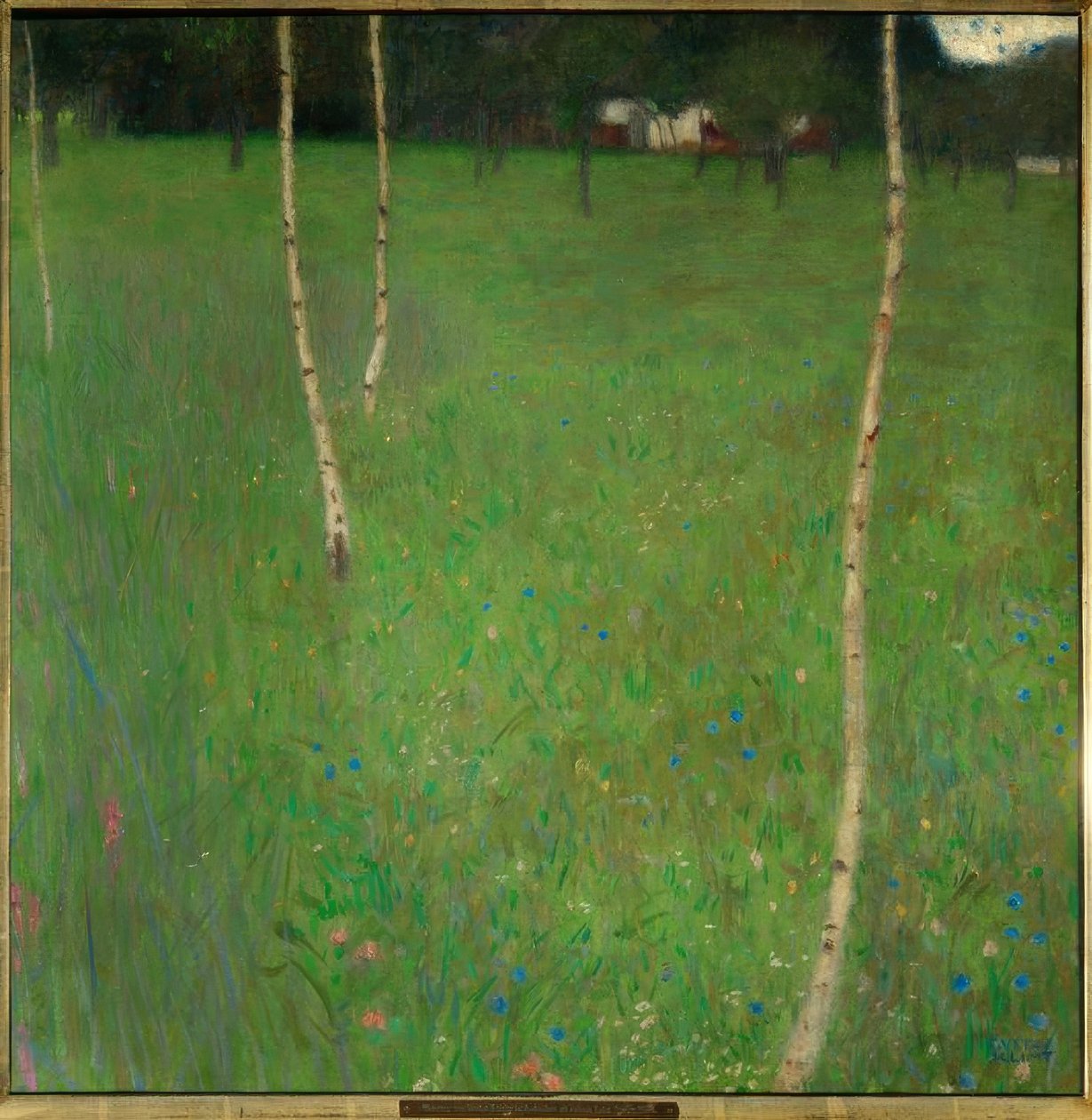 Våningshus med bjørketrær av Gustav Klimt