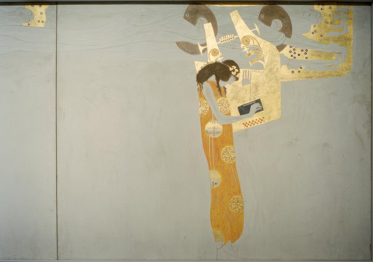 Beethoven Frise - The Levitating Genii: Poesi av Gustav Klimt
