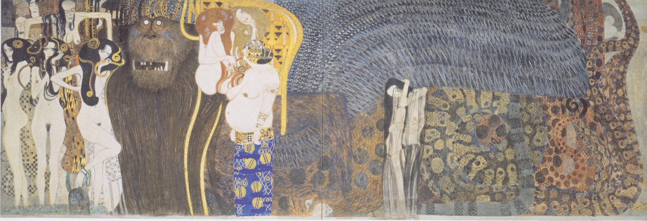 Bethoven frise - sentralvegg av Gustav Klimt