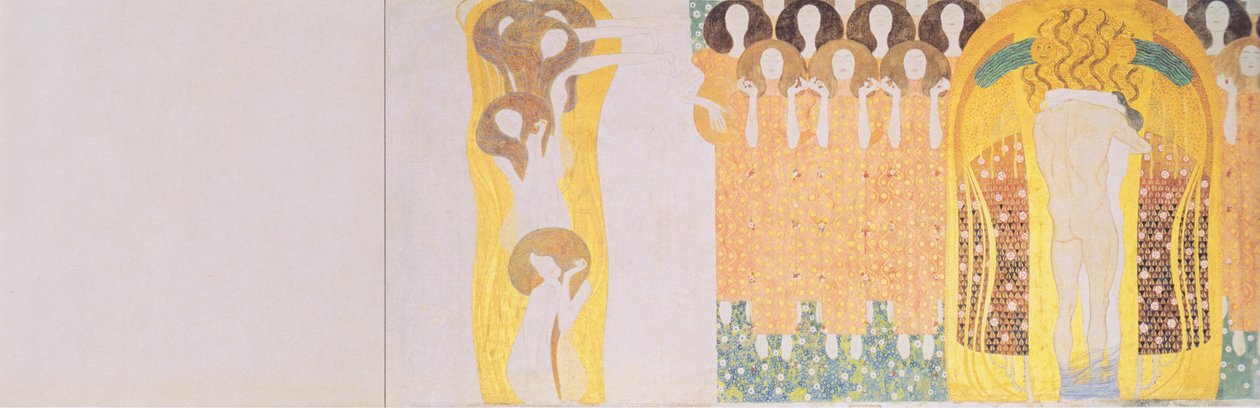 Bethovenfrieze - høyre sidevegg av Gustav Klimt
