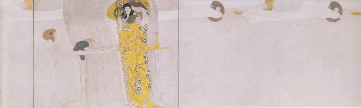 Bethoven frise - venstre sidevegg - detalj av Gustav Klimt