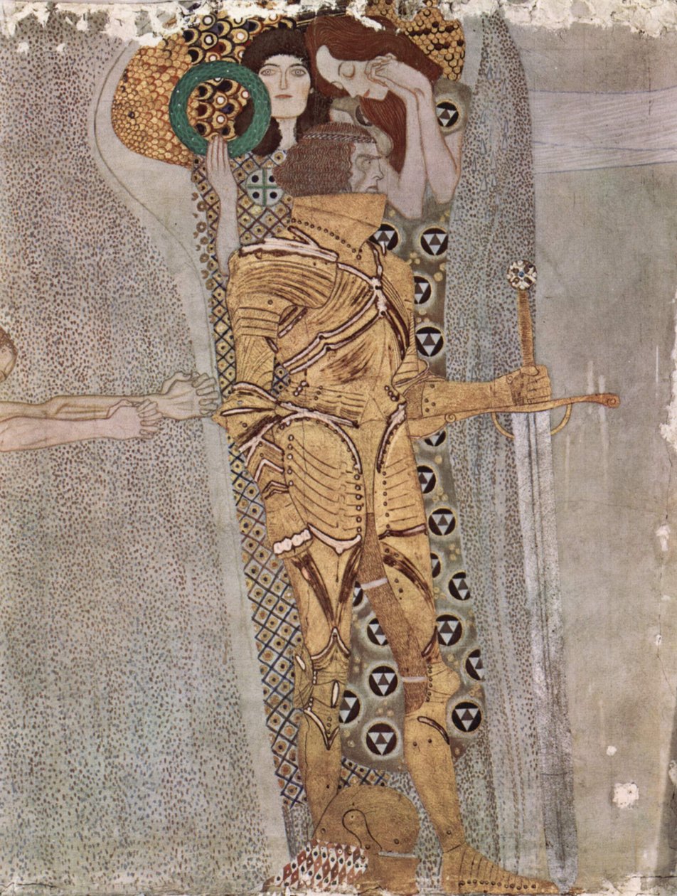 Beethoven Frieze, veggmaleri i Sezessionhaus i Wien av Gustav Klimt