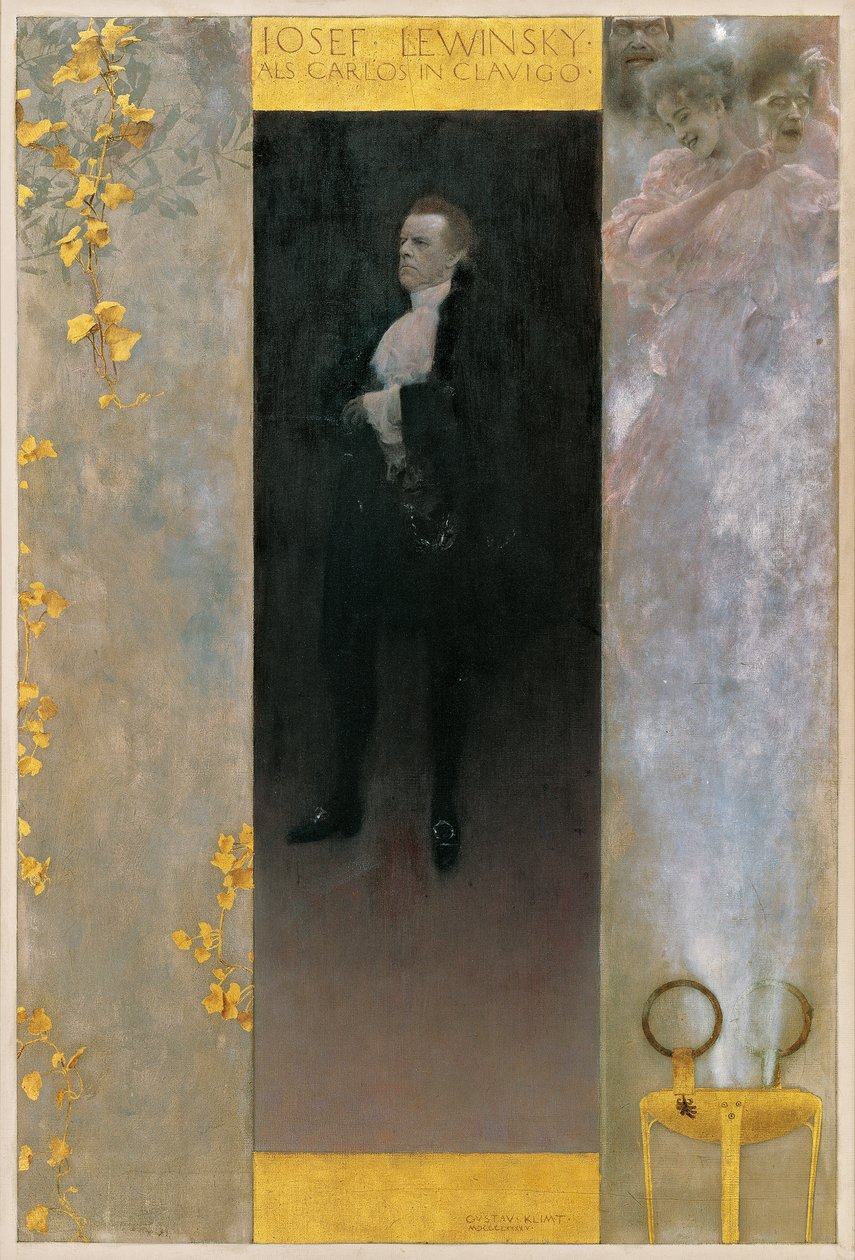 Domstolskuespilleren Josef Lewinsky som Carlos i "Clavigo" av Gustav Klimt