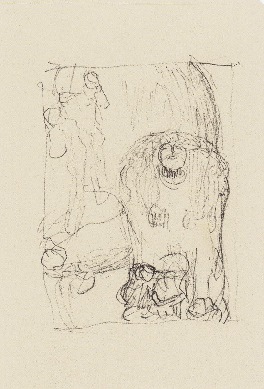 Sfinxen, elskere med barn, figur på nedre kant av Gustav Klimt