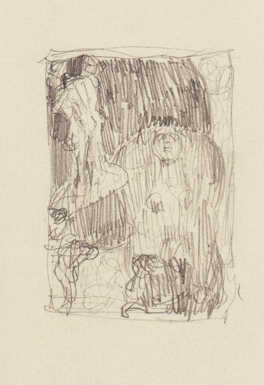 Sfinxen med kunnskap, globus, elskere, gammel desperat mann av Gustav Klimt