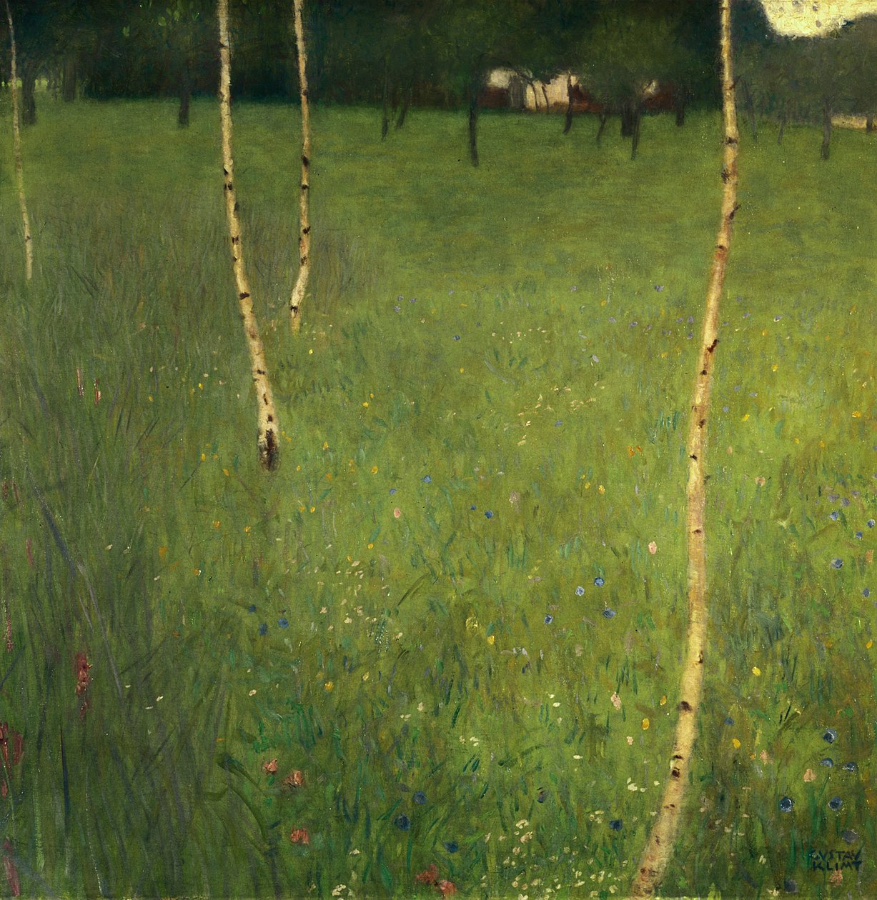 Våningshus med bjørketrær, 1900 av Gustav Klimt