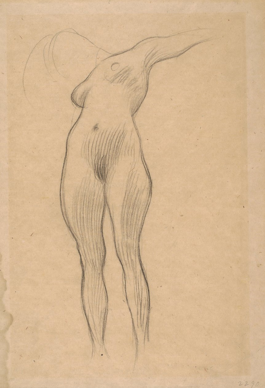 Flytende kvinne med utstrakt arm (studie for medisin), 1900-1901 av Gustav Klimt
