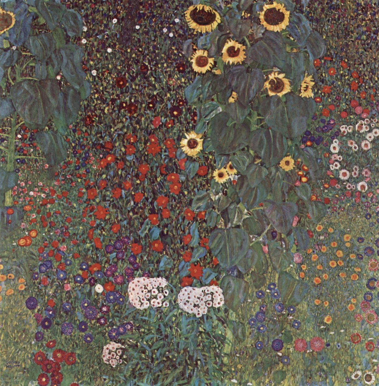 Hage med solsikker på landsbygda av Gustav Klimt