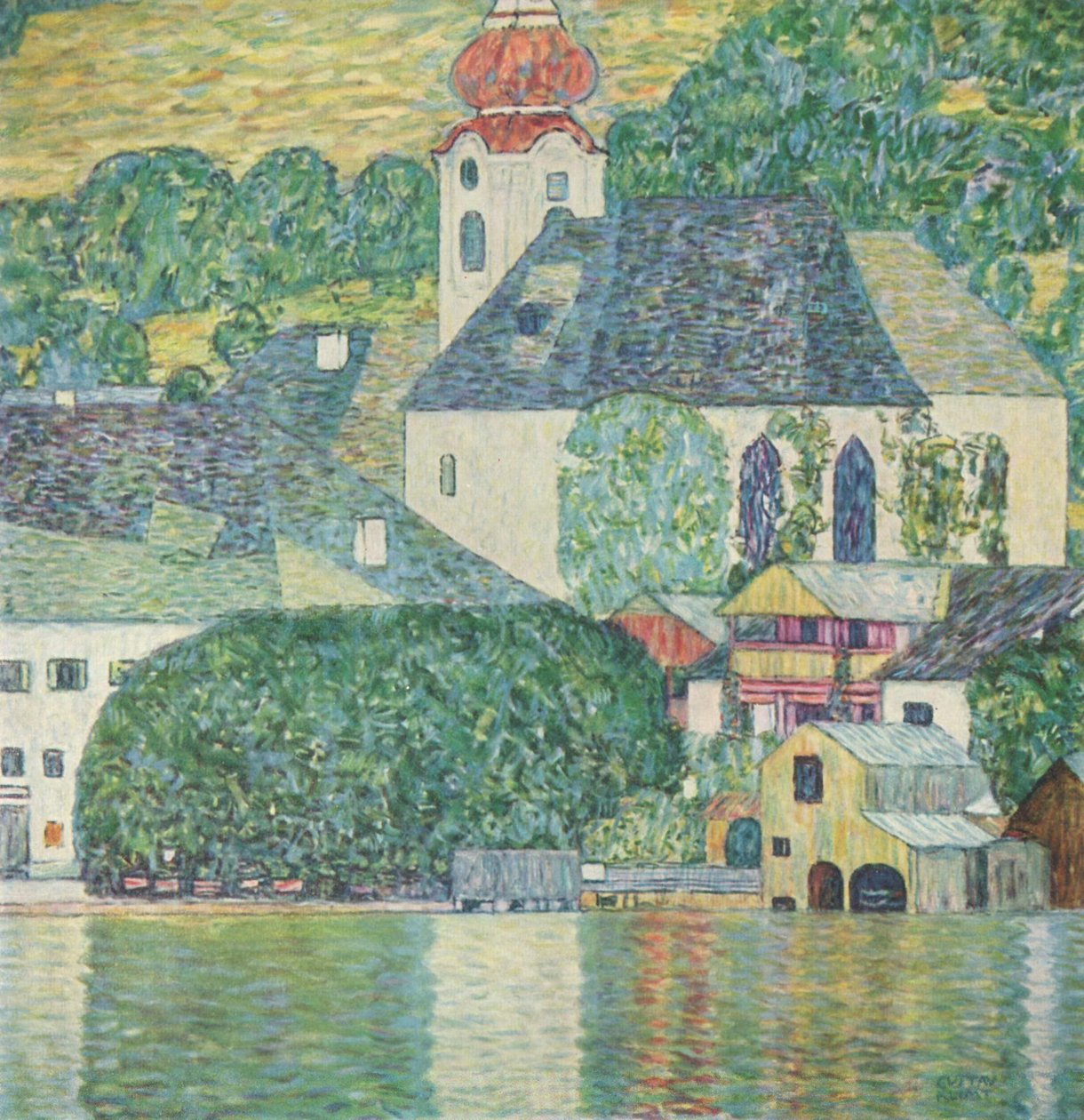 Kirke i Unterach am Attersee av Gustav Klimt