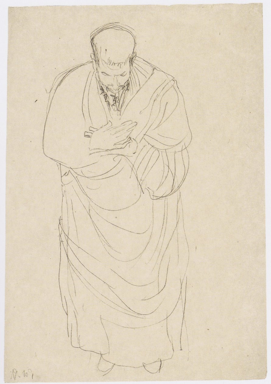 Mann med toga som bukker av Gustav Klimt