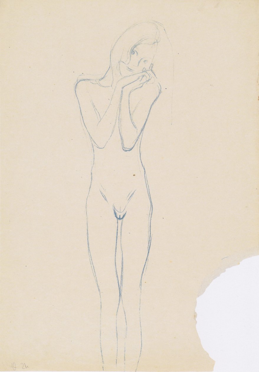 Naken foran av Gustav Klimt