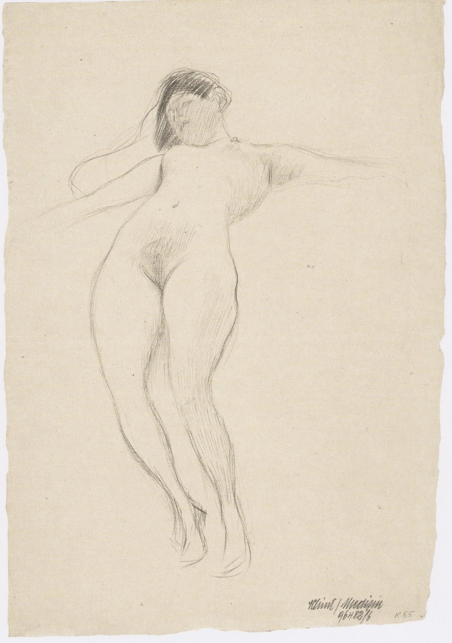 Levitating med utstrakte armer av Gustav Klimt
