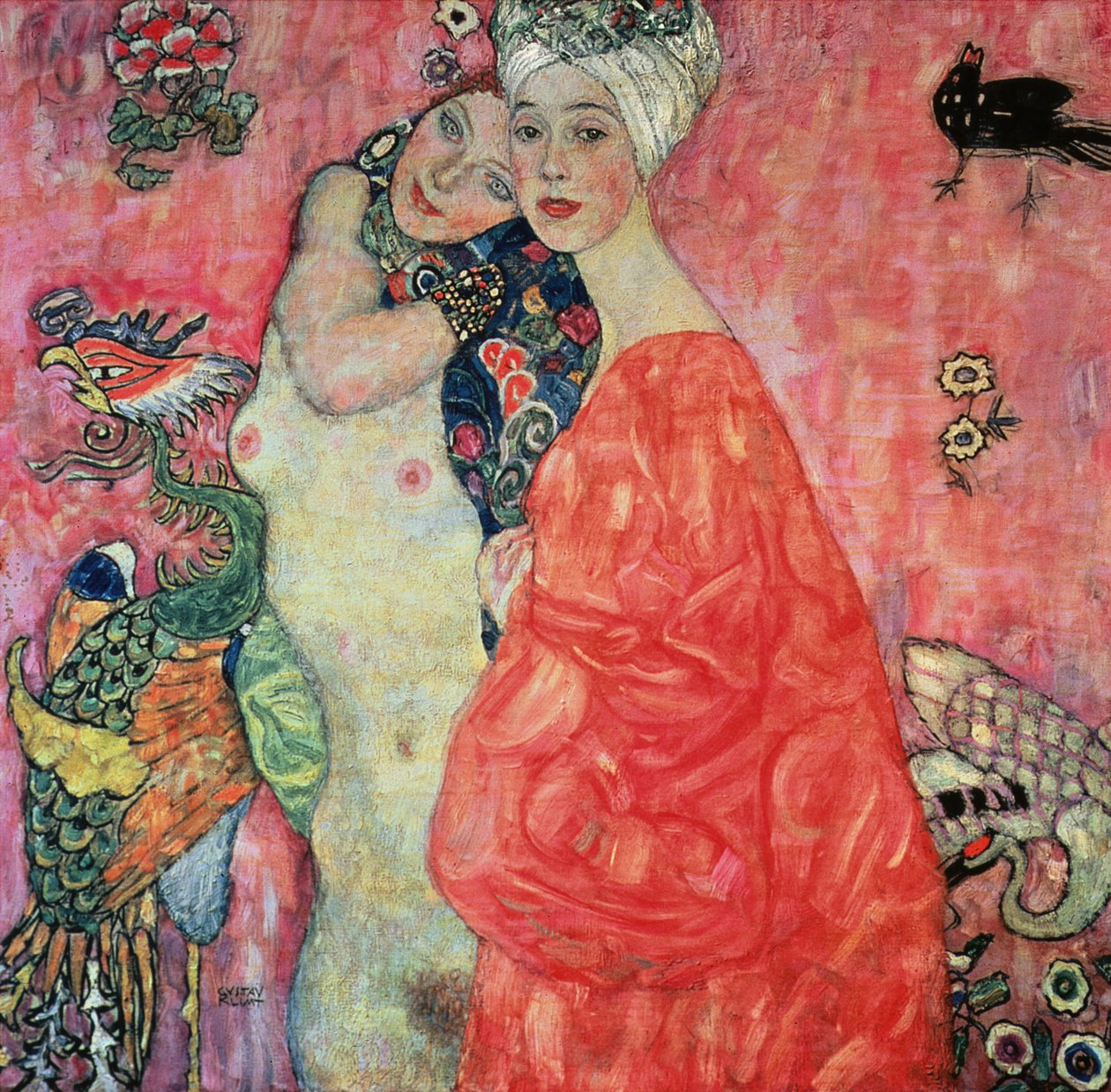 The Girlfriends, 1916-17 (ødelagt i 1945) av Gustav Klimt