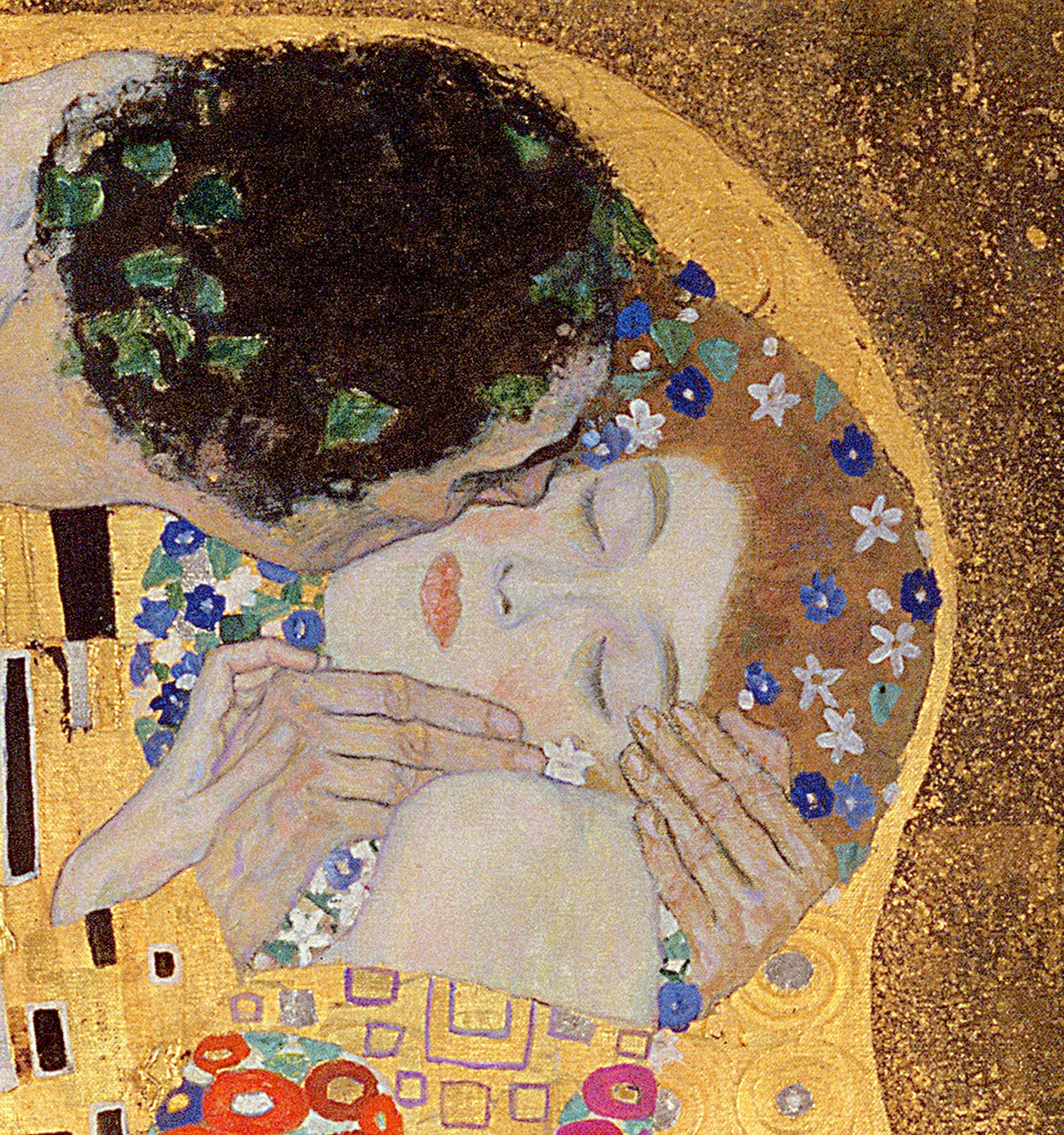 The Kiss, 1907-08 (detalj av 601) av Gustav Klimt