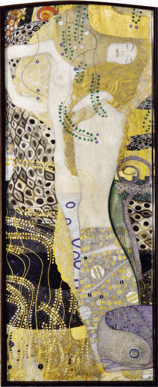 Vannslanger I (kjærester) av Gustav Klimt