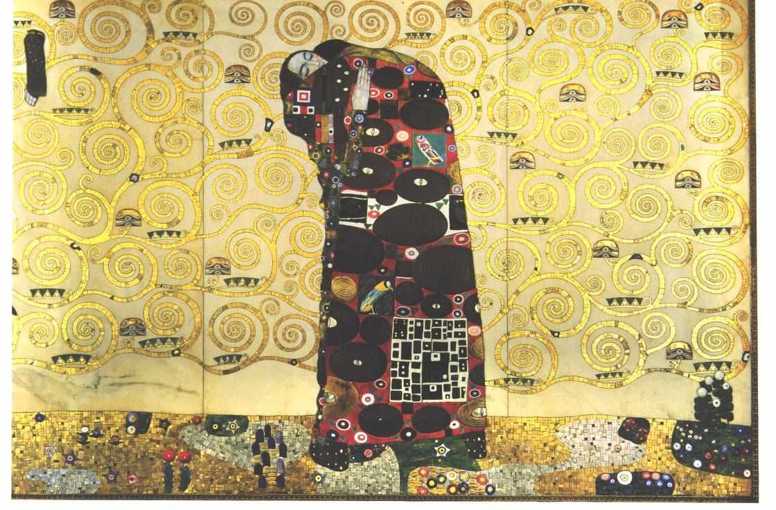 Arbeidsmal for Stoclet Frieze - Embrace av Gustav Klimt