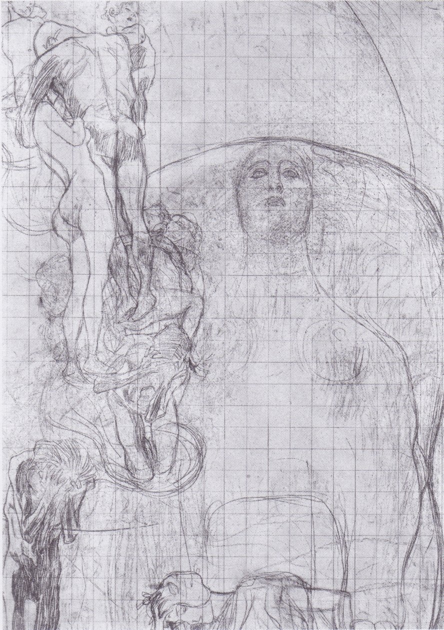 Overføringsskisse av filosofi av Gustav Klimt