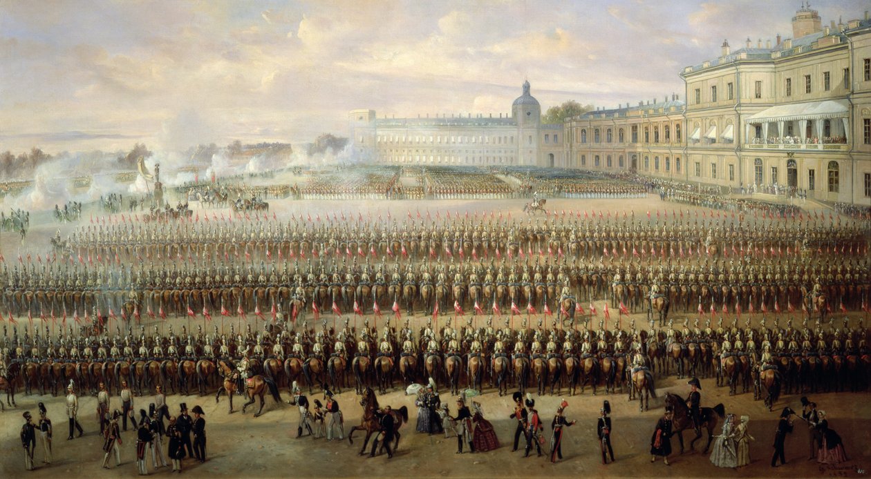 Avduking av Paul I-minnesmerket i Gatchina, 1850 av Gustav Schwarz