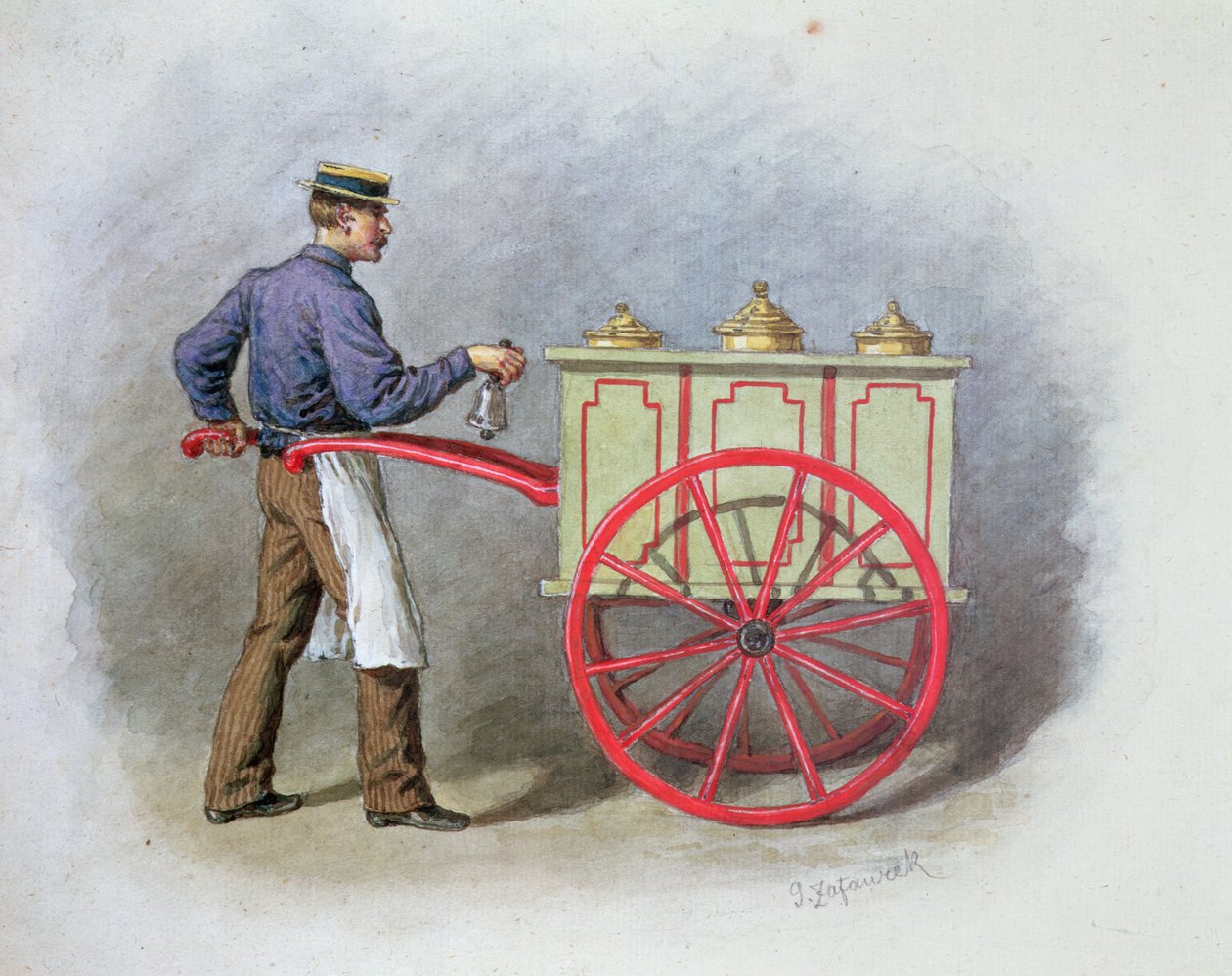 Iskremselgeren, 1895 av Gustav Zafaurek