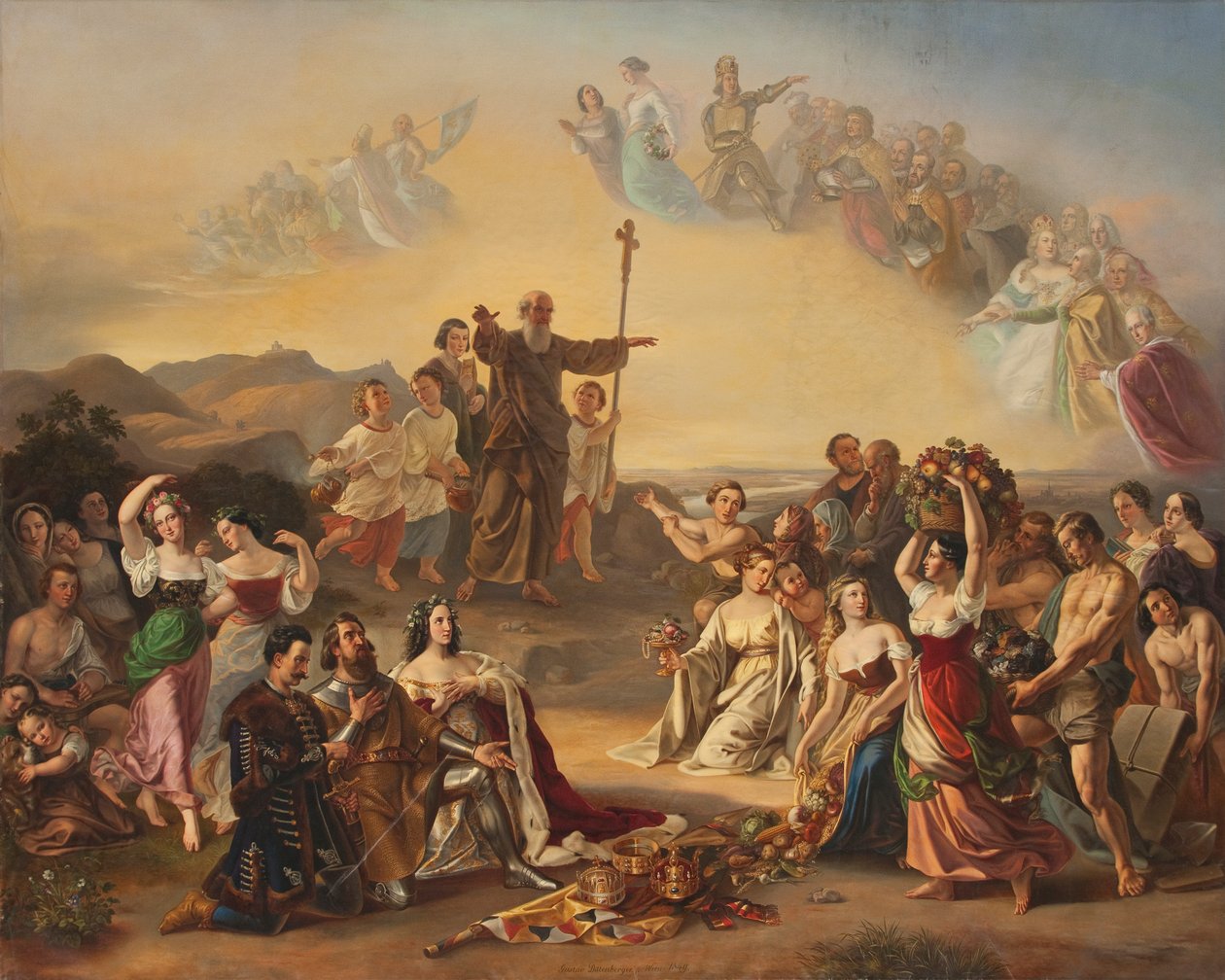Saint Severin velsigner landet Østerrike av Gustav Dittenberger