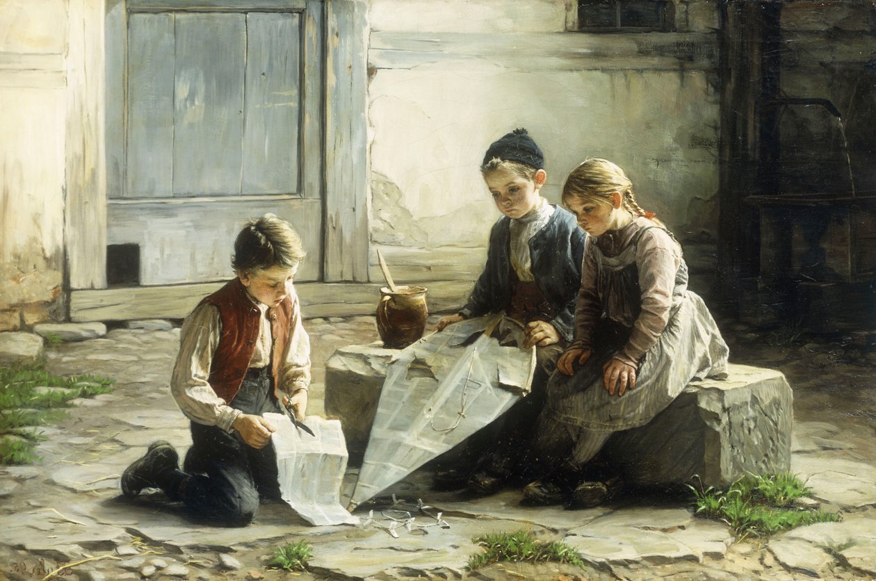 Reparasjon av dragen, 1895 av Gustav Igler