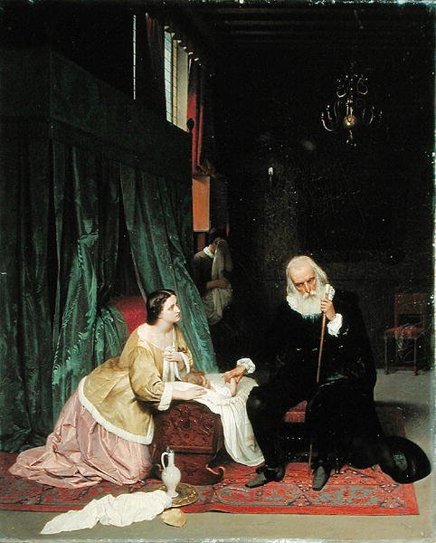 Besøk av legen, 1859 av Gustav Jakovlevich Budkovsky