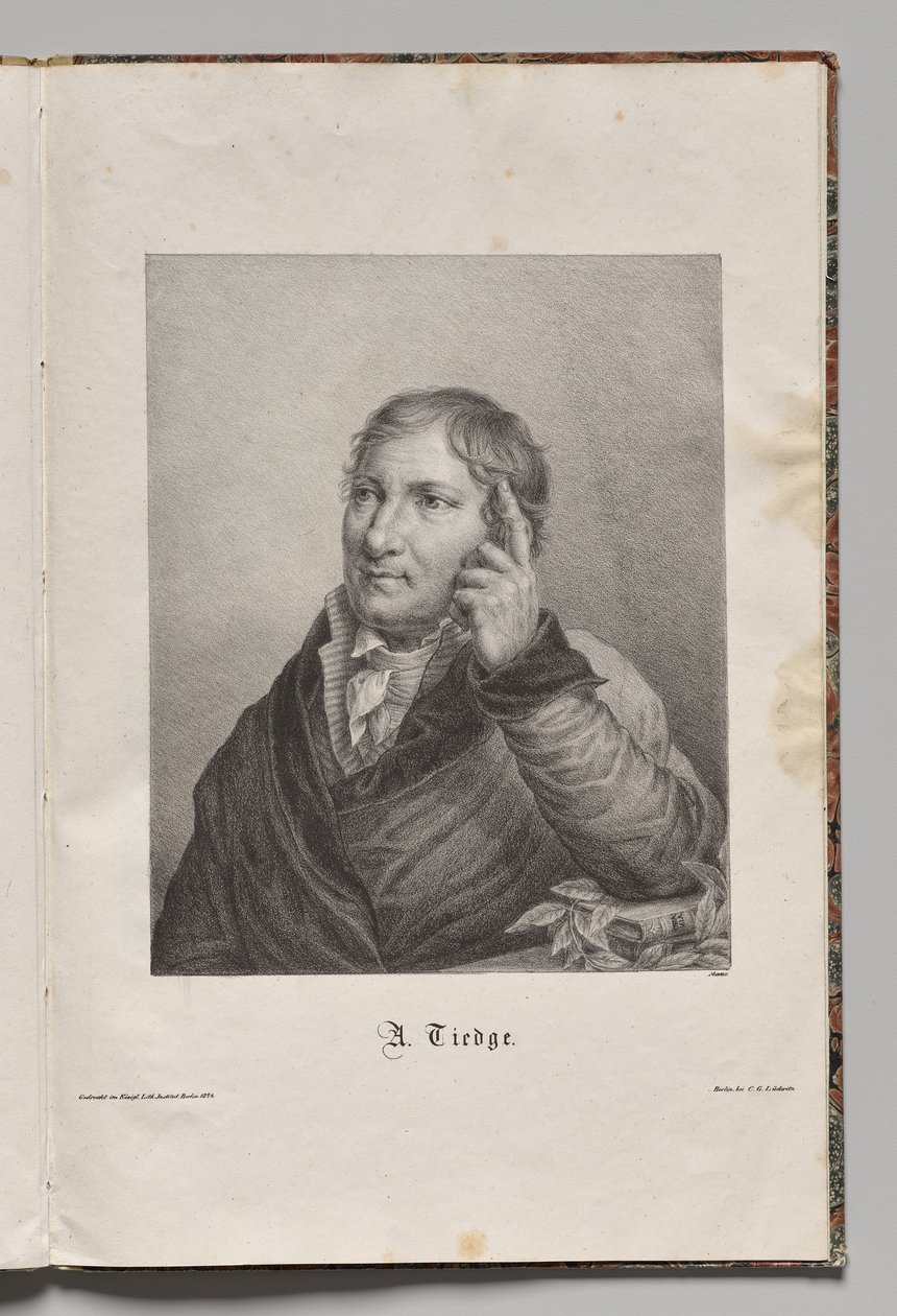 Tysklands berømte forfattere: Portrett av Chrisoph August Tiedge av Gustav Karl Friedrich Luderitz