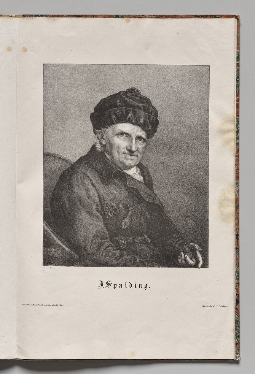 Tysklands kjente forfattere: Portrett av Johann Joachim Spalding av Gustav Karl Friedrich Luderitz