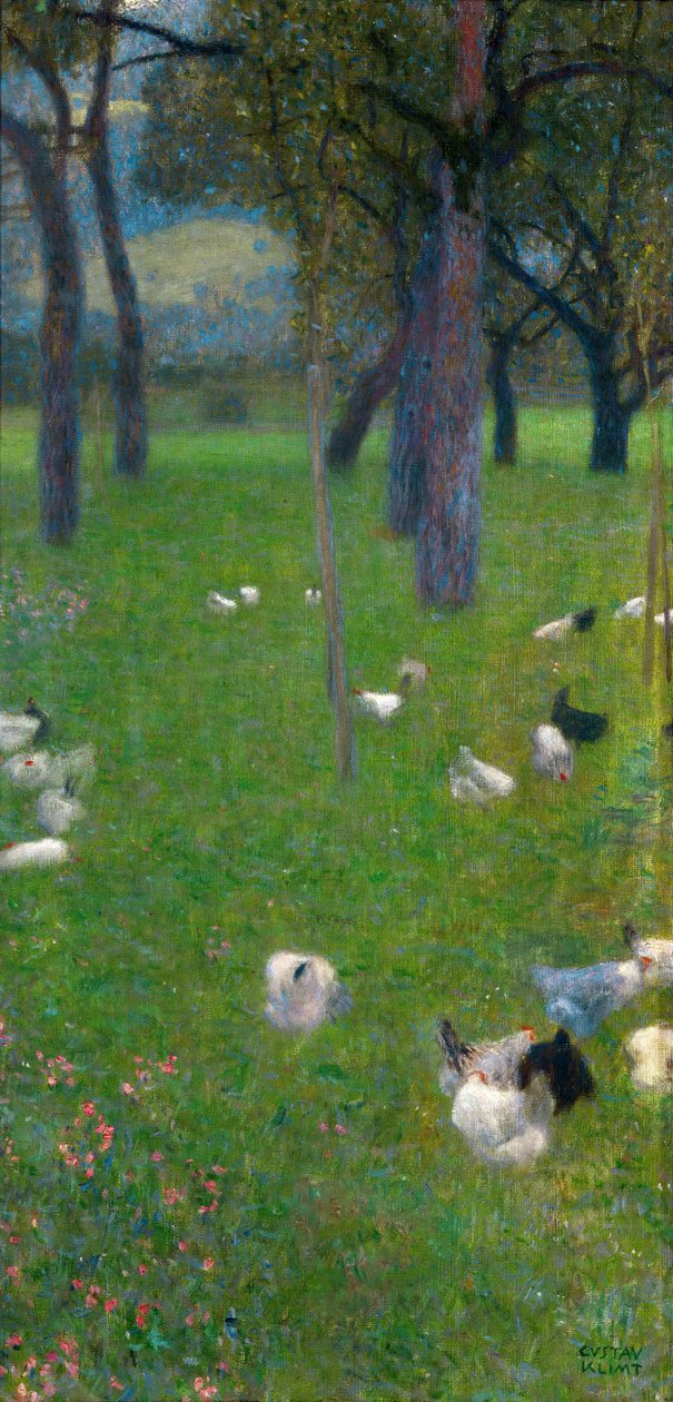Etter regnet Hage med kyllinger i St. Agatha, 1898 av Gustav Klimt