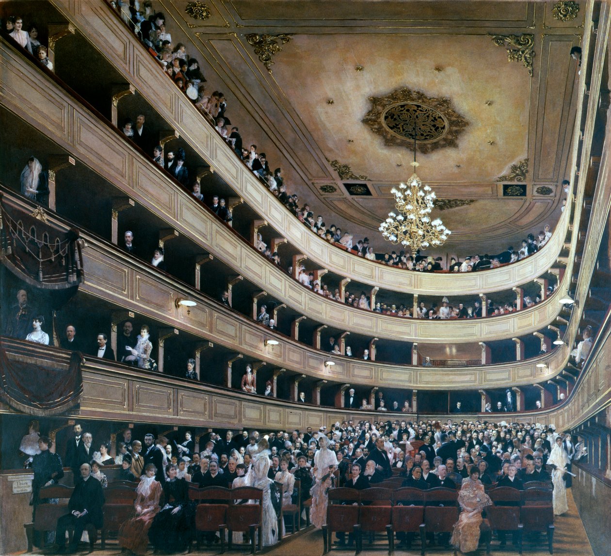 Auditorium i Old Burgtheater, Wien, 1888 av Gustav Klimt
